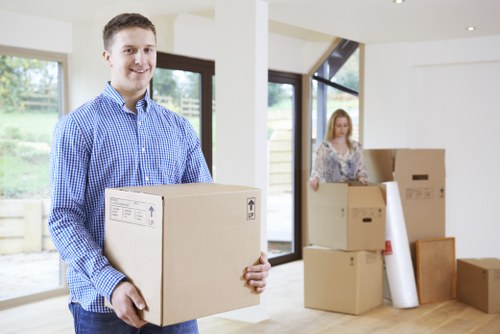 Packed moving boxes and furniture protection for Kennington removals