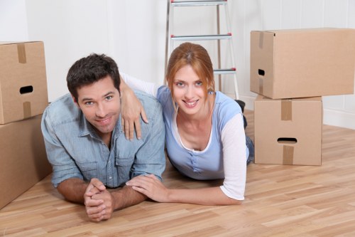 Loading furniture and boxes into a removals van in Kennington