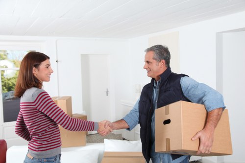 Office relocation process with loading and transport