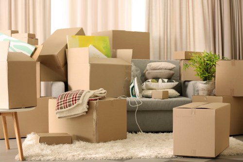 Loading furniture and boxes into a van for a Kennington removal