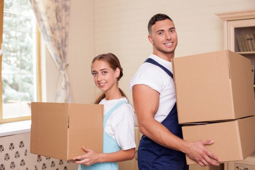 Movers handling access challenges for a Kennington office transfer