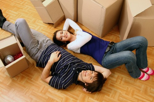 Kennington flat move with boxes and furniture ready for transport